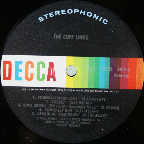 The Cuff Links - The Cuff Links | Decca (DL 75235) - 4