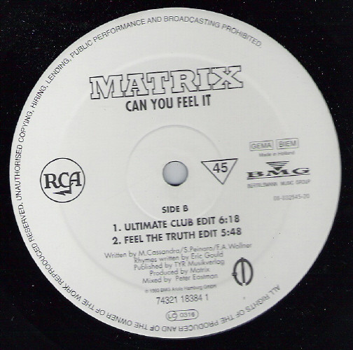 Matrix - Can You Feel It | RCA (74321 18384 1) - 4