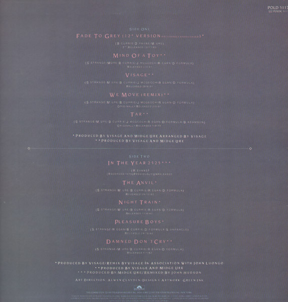 Visage - Fade To Grey (The Singles Collection) | Polydor (POLD 5117) - 2