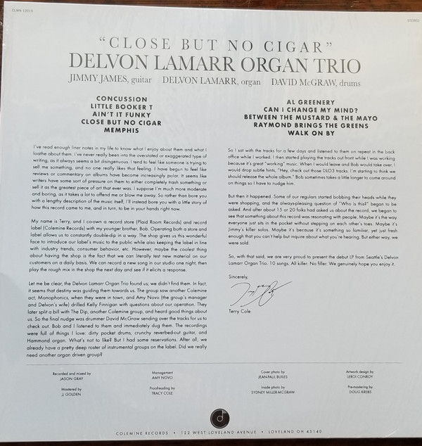 Delvon Lamarr Organ Trio - Close But No Cigar | Colemine Records (CLMN-12019) - 2