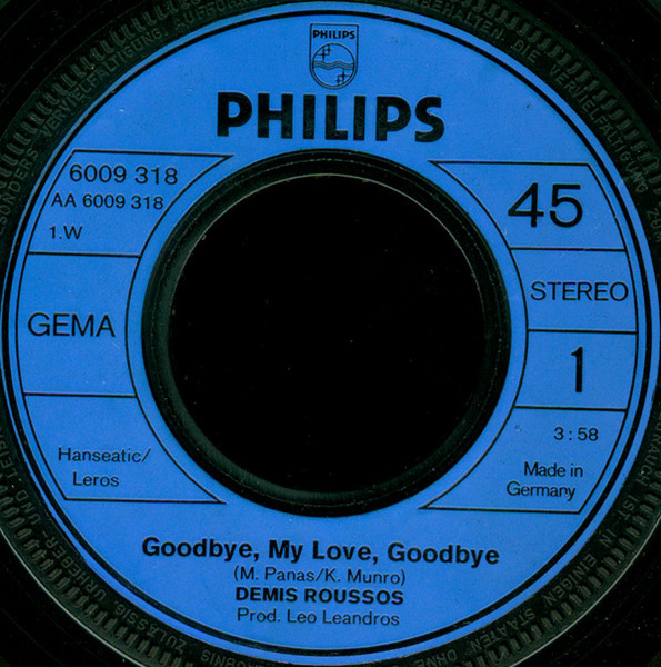 Demis Roussos - Goodbye, My Love, Goodbye | Philips (6009 318) - 3