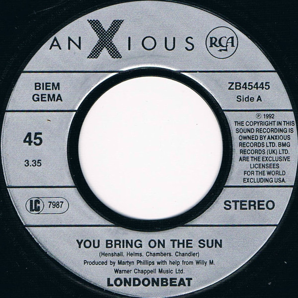Londonbeat - You Bring On The Sun | Anxious Records (ZB45445) - 3 Londonbeat - You Bring On The Sun | Anxious Records (ZB45445) - 3