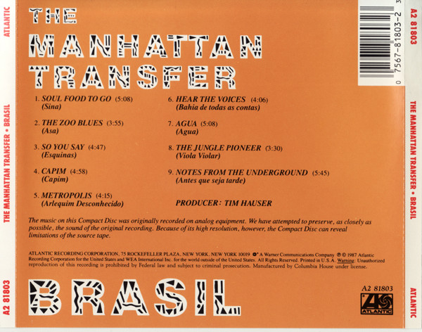 The Manhattan Transfer - Brasil | Atlantic (A2 81803) - 2