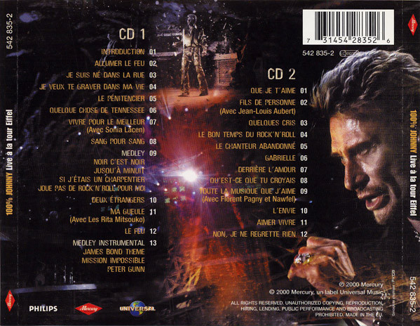 Johnny Hallyday - 100% Johnny - Live À La Tour Eiffel | Mercury (542 835-2) - 2