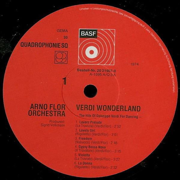 Orchester Arno Flor - Verdi Wonderland - The Hits Of Guiseppe Verdi For Dancing | BASF (20 21907-0) - 3 Orchester Arno Flor - Verdi Wonderland - The Hits Of Guiseppe Verdi For Dancing | BASF (20 21907-0) - 3
