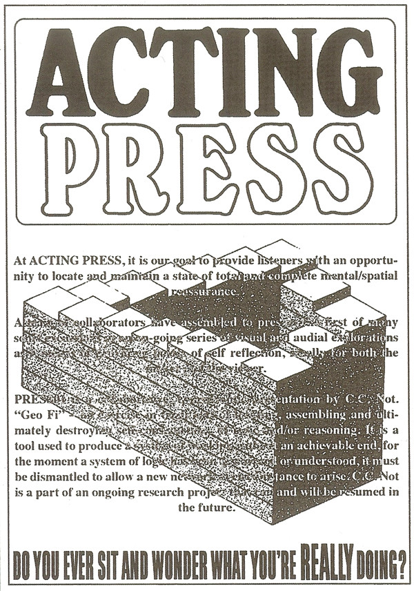 CC Not - Geo Fi | Acting Press (PRESS01) - 2