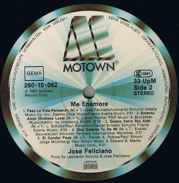 José Feliciano - Me Enamore | Motown (260·15·062) - 4