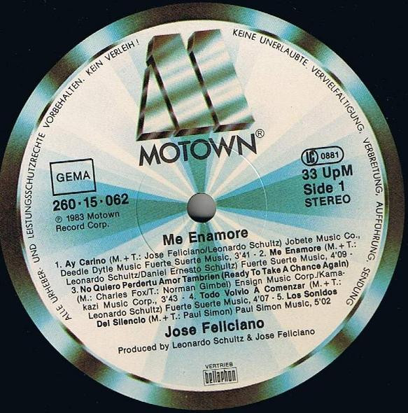 José Feliciano - Me Enamore | Motown (260·15·062) - 3