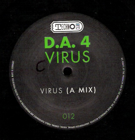 D.A.4 - Virus | Technoclub Records (TECHNO 012-12) - 3