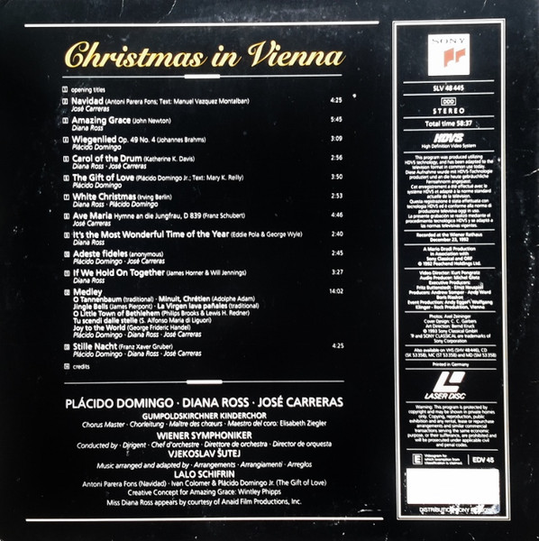 Placido Domingo - Diana Ross - José Carreras - Christmas In Vienna | Sony Classical (SLV 48 445) - 2 Placido Domingo - Diana Ross - José Carreras - Christmas In Vienna | Sony Classical (SLV 48 445) - 2