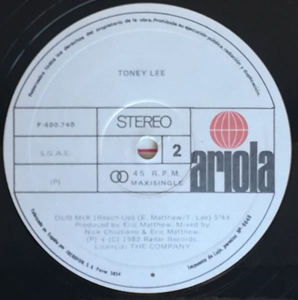 Toney Lee - Reach Up | Ariola (F-600.740) - 4