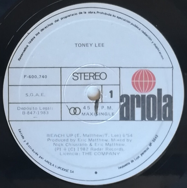 Toney Lee - Reach Up | Ariola (F-600.740) - 3