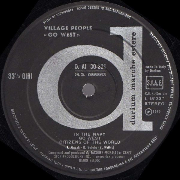 Village People - Go West | Durium Marche Estere (DA I 30321) - 3 Village People - Go West | Durium Marche Estere (DA I 30321) - 3