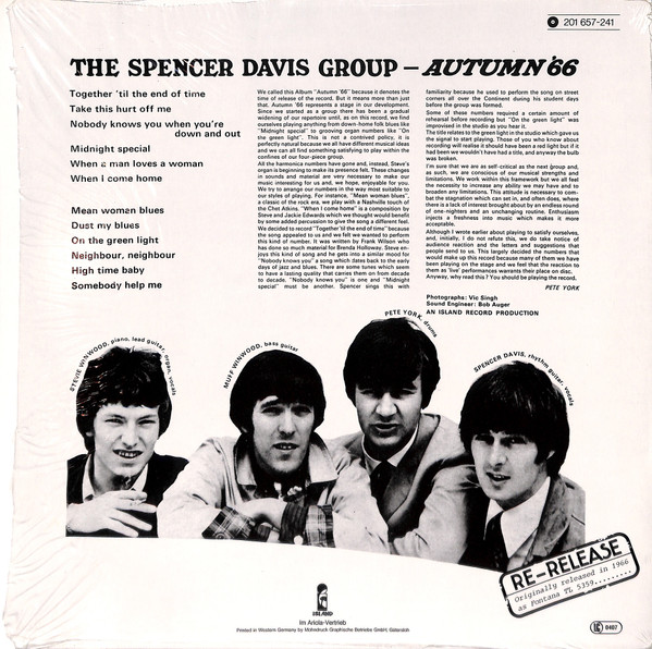 The Spencer Davis Group - Autumn '66 | Island Records (201 657-241) - 2