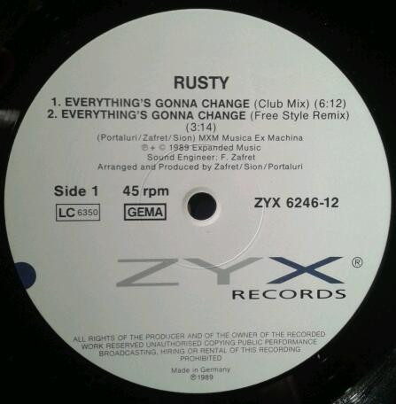 Rusty - Everything's Gonna Change (Remix) | ZYX Records (ZYX 6246-12) - 2