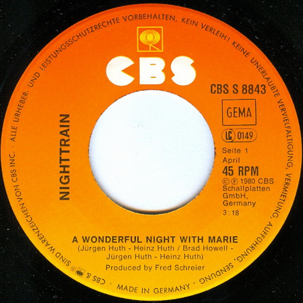 Nighttrain - A Wonderful Night With Marie | CBS (CBS S 8843) - 3