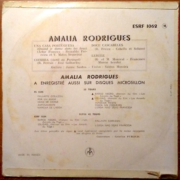 Amália Rodrigues - Una Casa Portuguesa | Columbia (ESRF 1062) - 2
