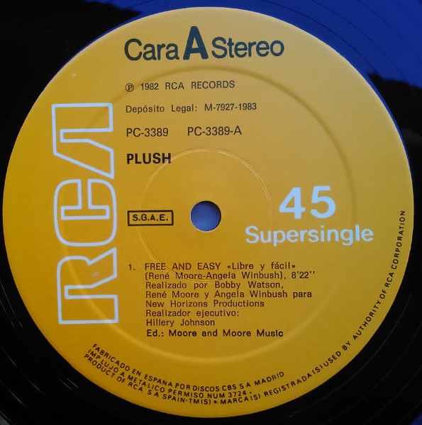 Plush - Free And Easy = Libre Y Fácil | RCA (PC-3389) - 3