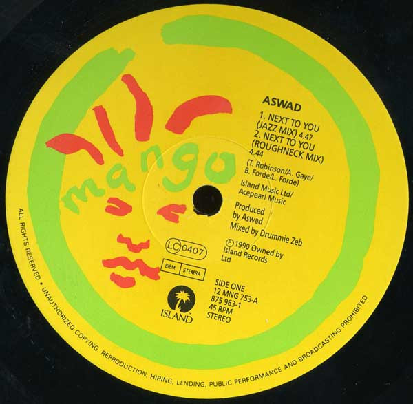 Aswad - Next To You | Mango (12 MNG 753) - 2