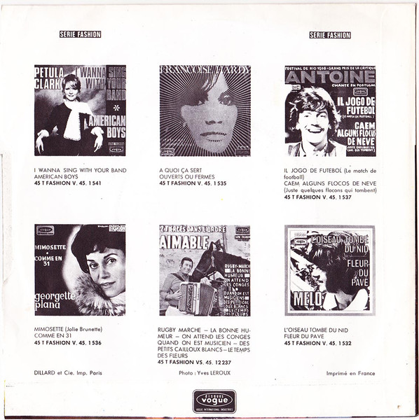 Delphine Desyeux , Jacques Denjean - L'amie, Le Petit Chien Et Le Garçon Que J'aimais Bien / La Vielle Boîte A Musique | Disques Vogue (V. 45-1540) - 2