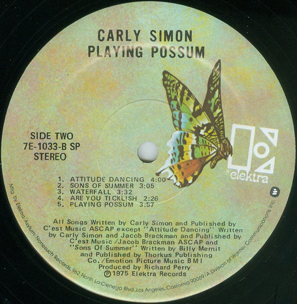 Carly Simon - Playing Possum | Elektra (7E-1033) - 4