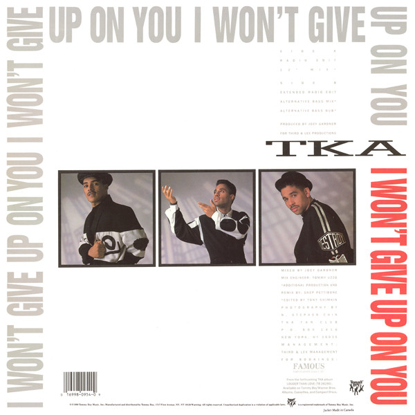 TKA - I Won't Give Up On You | Tommy Boy (TB 954)