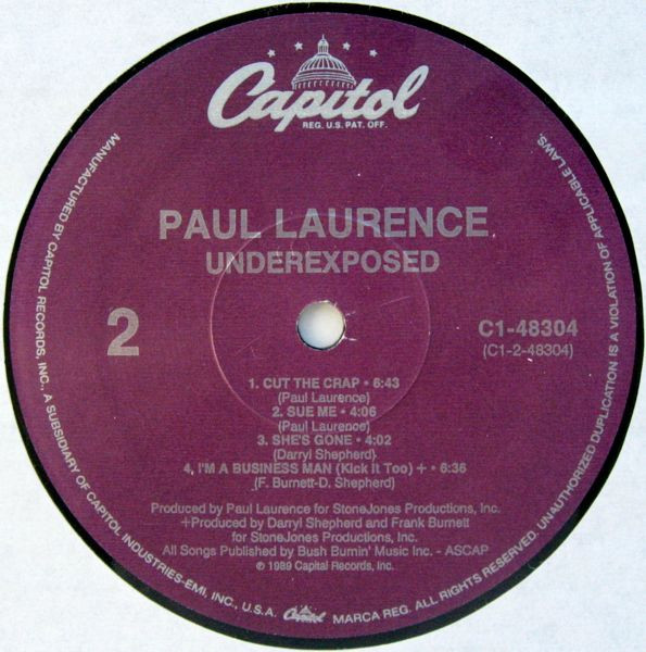 Paul Laurence - Underexposed | Capitol Records (C1-48304) - 4 Paul Laurence - Underexposed | Capitol Records (C1-48304) - 4