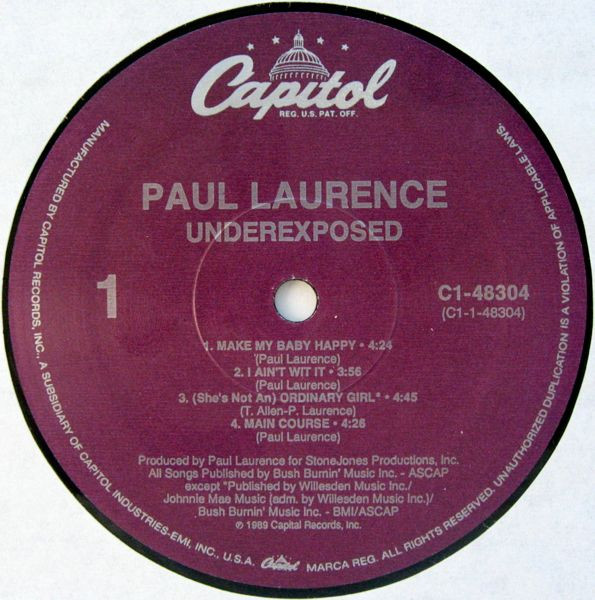 Paul Laurence - Underexposed | Capitol Records (C1-48304) - 3 Paul Laurence - Underexposed | Capitol Records (C1-48304) - 3