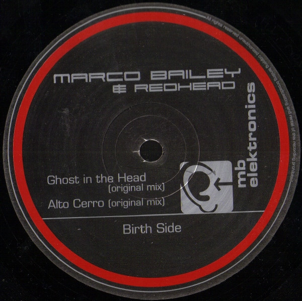 Marco Bailey & Redhead - Ghost In The Head | MB Elektronics (MBELEK003)