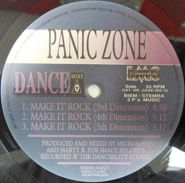 Panic Zone - Make It Rock | Dance Device (DADE 902-12) - 3