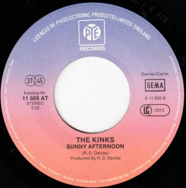 The Kinks - Lola /  Sunny Afternoon | Pye Records (11 605 AT) - 4