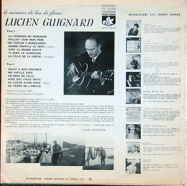Lucien Guignard - Le Marinier Du Bas Du Fleuve | France-Canada (FCL 33-015) - 2
