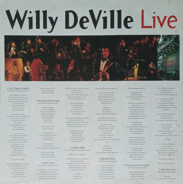 Willy DeVille - (Live) | Tábata Música Y Letra (TB LP-109) - 3