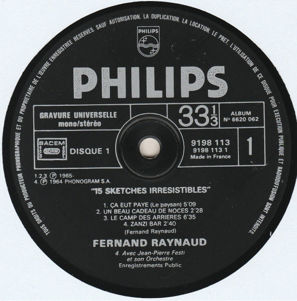 Fernand Raynaud - 15 Sketches Irresistibles | Philips (6620 062) - 4