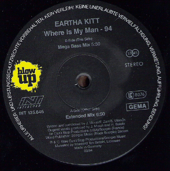 Eartha Kitt - Where Is My Man (Remix 94') | Blow Up (INT 125.645) - 3