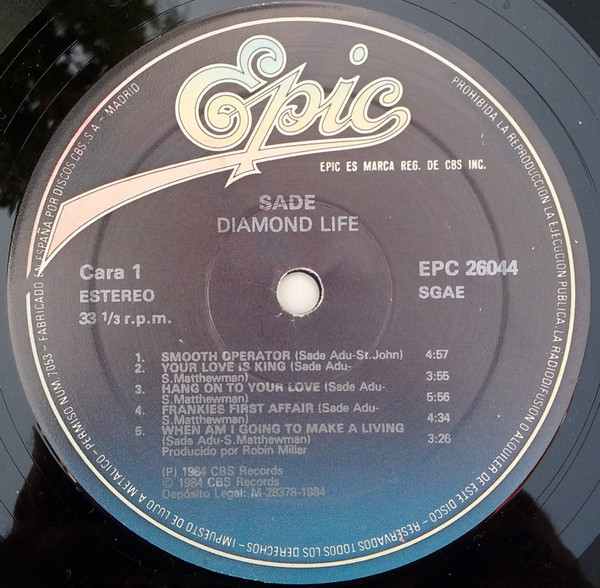 Sade - Diamond Life | Epic (EPC 26044) - 4