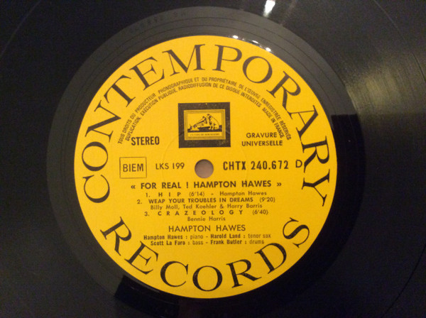 Hampton Hawes Quartet Featuring Scott LaFaro - For Real ! | Contemporary Records (CHTX 240.672) - 3 Hampton Hawes Quartet Featuring Scott LaFaro - For Real ! | Contemporary Records (CHTX 240.672) - 3