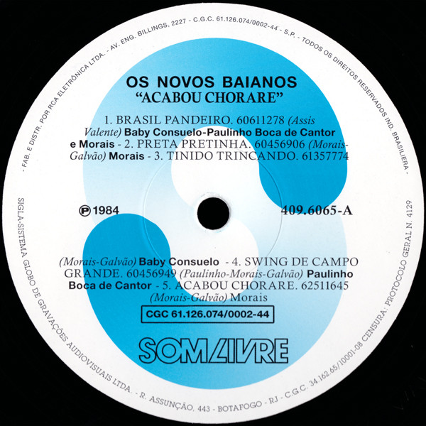 Os Novos Baianos - Acabou Chorare | Mr Bongo (MRBLP128) - 4 Os Novos Baianos - Acabou Chorare | Mr Bongo (MRBLP128) - 4