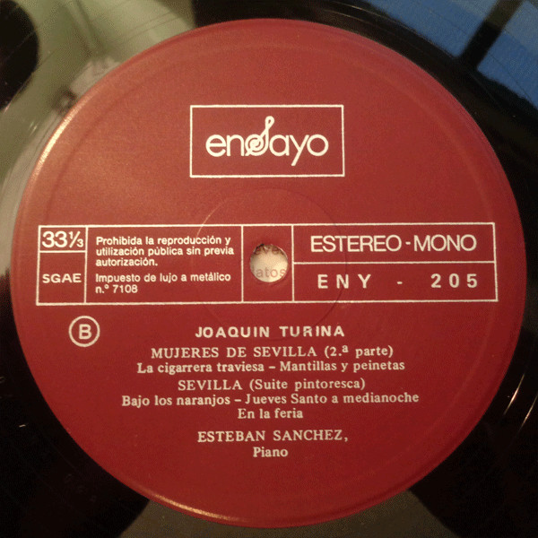 Joaquín Turina , Esteban Sánchez - Sevilla | Ensayo (ENY-205) - 4