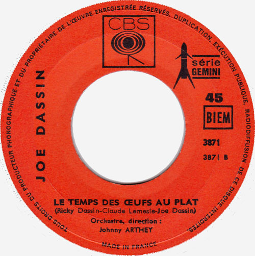 Joe Dassin - Le Petit Pain Au Chocolat / Le Temps Des Œufs Au Plat | CBS (3871) - 4