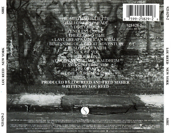 Lou Reed - New York | Sire (925 829-2) - 2