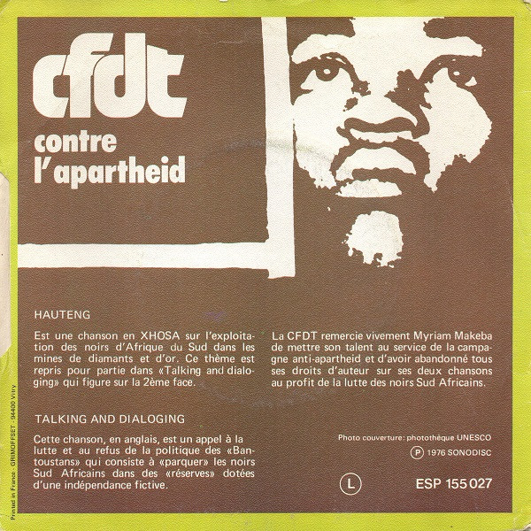 Miriam Makeba - Hauteng / Talking And Dialoging | Disques Espérance (ESP 155027) - 2 Miriam Makeba - Hauteng / Talking And Dialoging | Disques Espérance (ESP 155027) - 2