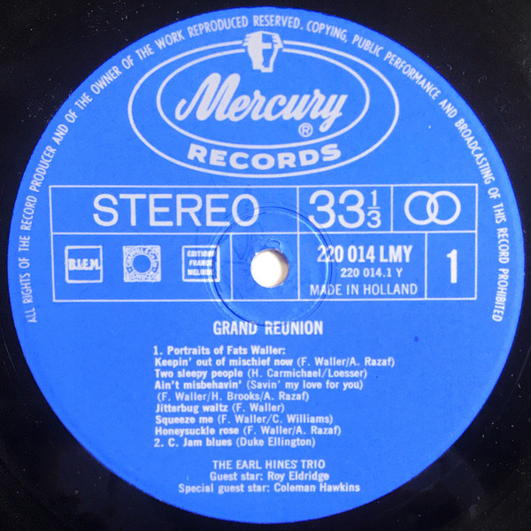 The Earl Hines Trio - Grand Reunion | Mercury (220 014 LMY) - 3