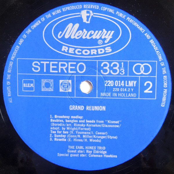 The Earl Hines Trio - Grand Reunion | Mercury (220 014 LMY) - 4
