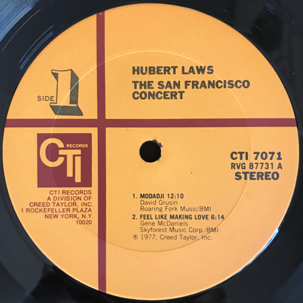 Hubert Laws - The San Francisco Concert | CTI Records (CTI 7071) - 4 Hubert Laws - The San Francisco Concert | CTI Records (CTI 7071) - 4