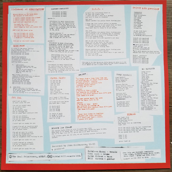 Bikini Kill - Reject All American | Bikini Kill Records (BK009) - 2