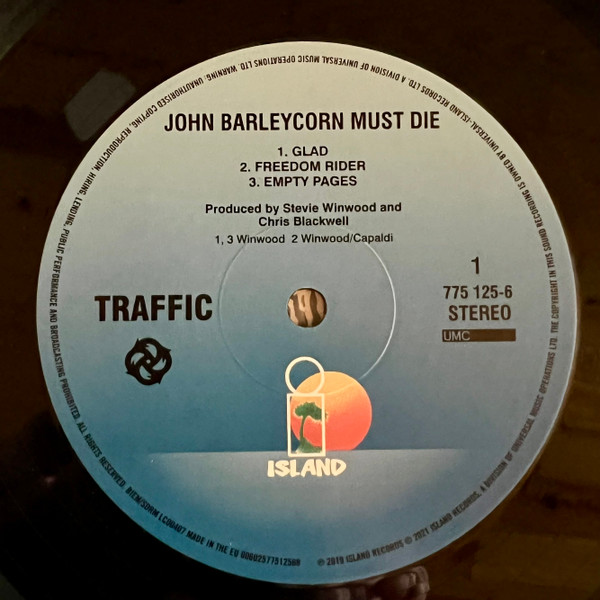 Traffic - John Barleycorn Must Die | Island Records (775 125-6) - 3