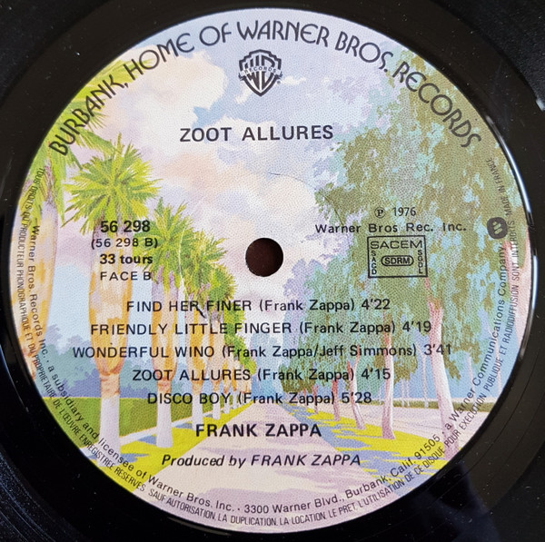 Frank Zappa - Zoot Allures | Warner Bros. Records (56 298) - 4 Frank Zappa - Zoot Allures | Warner Bros. Records (56 298) - 4