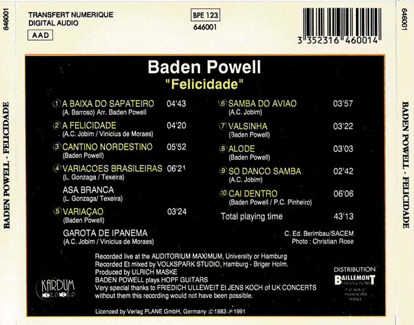 Baden Powell - Felicidade | Kardum (646001) - 2