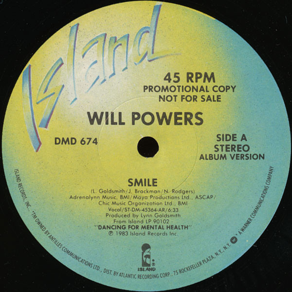 Will Powers - Smile | Island Records (DMD 674) - 2